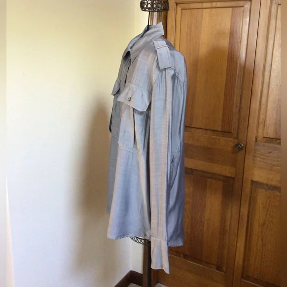 J Brand Silk blend shirt, Grey, Small - Picture 2 of 5